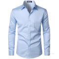 Men's Urban Stylish Casual Business Slim Fit Long Sleeve Button Up Dress Shirt with Pocket